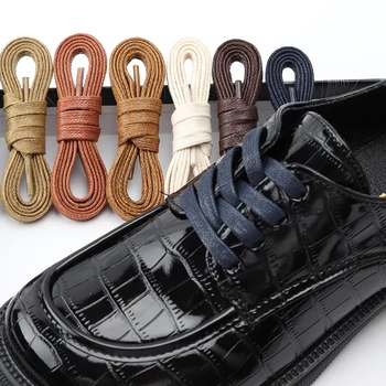 1 Pereche de Bumbac Șireturi Plate Ceara Impermeabil Șireturi Folosit Pentru Martin cizme Casual din Piele Pantofi Accesorii Șiret Negru