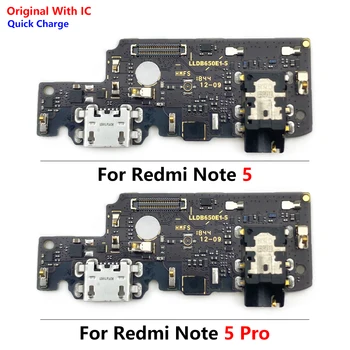 10 Buc 100% Original USB Port de Încărcare Conector Cablu Flex Pentru Xiaomi Redmi Note 5 Pro Cu Microfon Mic de Reparare Piese