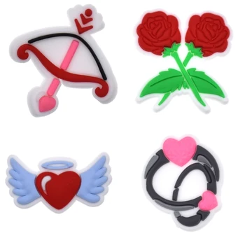 10 BUC Trandafiri Rosii, Inele de Inima Săgeată Îngeri Cupluri de Nunta Ieftine, Pantofi, Accesorii