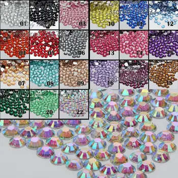 1000 buc 4mm ss16 Rășină Rotund Stras Cristale Flatback 14 Fațete Decorare Unghii DIY Arta de Margele de Culoare Alegere N01-N22