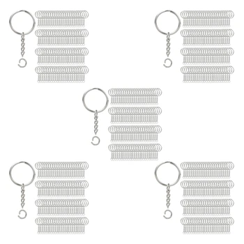 1000Pcs Split-Cheie de Lanț de Inele Cu Lanț de Argint Inel Cheie Și Deschide Sari Inele Vrac Pentru Meserii DIY (1 Inch/25Mm)