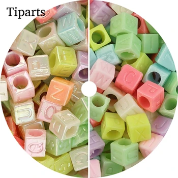 100buc/Mixt Scrisoare Margele din Plastic Pătrat Alfabetul Digital Cube Cross Margele Spacer Pentru a Face Bijuterii Handmade, Diy Brățară