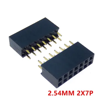 10buc 2x7Pin 2.54 mm, Rând Dublu Feminin Pin Header 14P PCB Conector Soclu