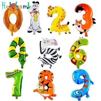 10buc/Lot 16 Inci de Desene animate de Animale Cifre Numărul Aer Baloane Folie Copii Festivalul de Petrecere de Aniversare Pentru Copii Pălărie Gonflabile