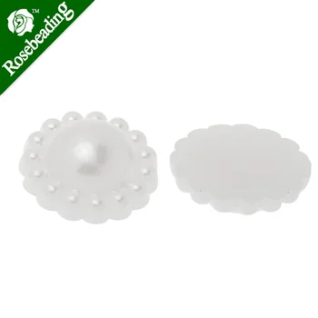 10mm Rotund din plastic cabochon perla,floarea-soarelui margine,Scrapbooking Ambarcațiuni,spate plat,50pcs/lot-C4463
