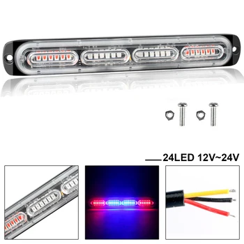 12V-24V 24 LED Flash de Lumină Auto Urgență Intermitent Partea Marker Light Bar Vehicul Strobe în mod Constant în Lumina Strălucitoare a Lămpii