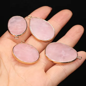 1buc Piatra Naturala de Cristal Rose Quartzs Farmece Pandantive pentru DIY Nacklace Cercel Bijuterii Femei Bijuterii Accesorii Cadou