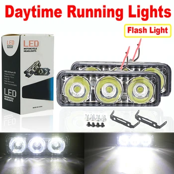 2 buc LED-uri Auto DRL LED Daytime Running Light Flash Alb Auto 12V High Power Zi Lumini Obiectiv rezistent la apa Cu Lămpi de Ceață rezistent la apa T