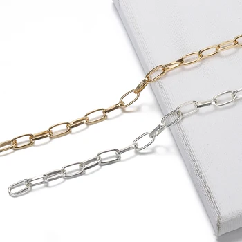 2 Metri Lățime 6mm Aur de Argint de Metal Corneliu Link-ul de Cablu Mari Lanțuri Colier Brățară de Lanț pentru a Face Bijuterii DIY Meșteșug en-Gros