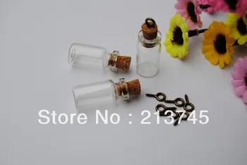 2013 10*18*Sticla 5mm Pandantiv Sticla Cu dop de Pluta si Bronz Eyehook (parfum/miniatură/sticla/flacon/doresc/farmec/sticla) pret de Fabrica