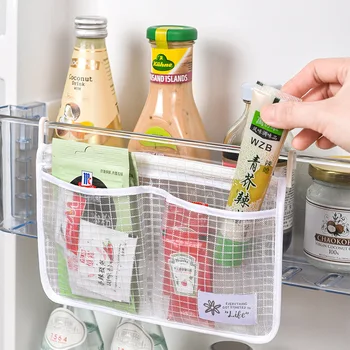 2021 Frigider depozitare sac de plasă agățat de bucătărie de uz sac de depozitare dublu compartiment depozitare frigider agățat sac