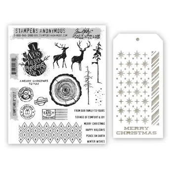 2022 Crăciun om de Zăpadă Elan Copac Nou Clar Timbre Șabloane DIY Scrapbooking fabricarea Hârtiei Geeting Carduri Manual Album Sosiri