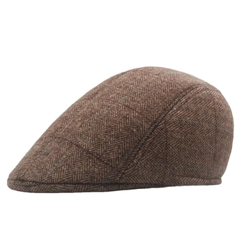 2022 Noi Pălării de Iarnă pentru Bărbați Moda Pălărie vânzător de ziare Catifea Caldă Berete Boinas Retro Casual Tata Capace Capac Plat Gorras Hombre