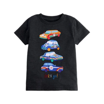 2023 Copii Noua Moda de Vara T-shirt cu Masini Colorate de Bumbac Moale și confortabilă pentru Copii Rece Topuri pentru Copii 2-7 Ani