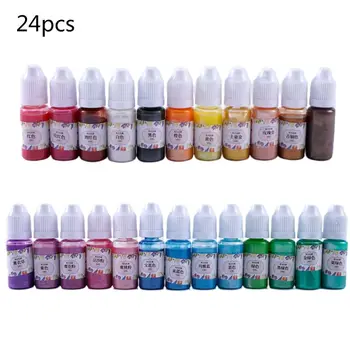  24 de Culori Epoxidice Pigment UV Rasina de Colorat Colorant Lichid Colorant Sclipici Umpluturi pentru DIY Bijuterii lucrate Manual Face Meserii