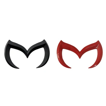 2X Negru/Rosu Rău M Logo Emblema, Insigna Decal Pentru Mazda Model caroserie Spate Portbagaj Decal Autocolant, Eticheta