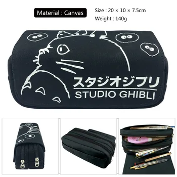 3 Stiluri Tonari No Totoro Fermoare Dublu Cârlig 20cm Pix Creion Sac de Caz Elev de Școală Papetărie Recipient Panza Cadou