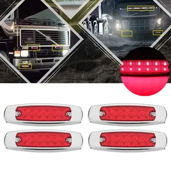 4 Buc Roșu de poziție Laterale Lumina 12LED Clearance-ul Roșu Lumini Formă de Pește Trailer Lampa Pentru Camioane Atv-uri 4x4 Off-road Vehicule
