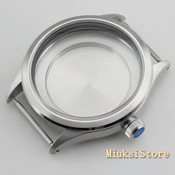41mm caz de argint safir de sticlă argintiu ceas din oțel caz, se potrivesc ETA2836,DG2813/3804,Miyota 82 Serie de circulație