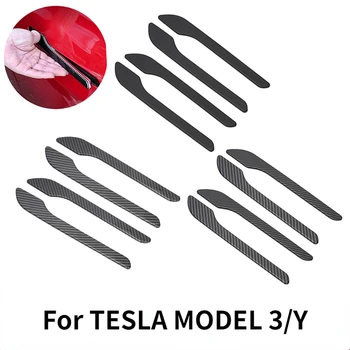 4buc clanța Autocolant Pentru Tesla Model 3 Y 2017 - 2022 Ușă Folie de Acoperire Inserați codul Model3 Modelul Y de Accesorii din Fibra de Carbon ABS