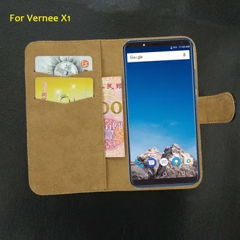 6 Culori Vernee X1 Caz, Partea Din Piele De Moda De Lux De Epocă Retro De Protecție Vernee X1 Capacul Telefonului Card De Credit