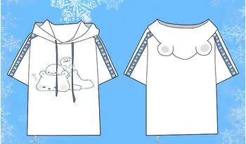 Amuzant imprimare urs polar tricou de vara cu maneci scurte t-shirt de animale Drăguț tricou fusta