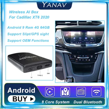 Android 4G 64GB Carplay Wireless Ai Cutie Pentru Cadillac XT6 2020 8 Core Auto Smart Box Multimedia Carbox Plug and Play pe Video Google