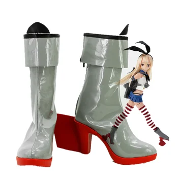 Anime Kanta! Colecție Shimakaze Cosplay Pantofi De Petrecere Fancy Red Cizme Cu Toc Personalizat Pentru Fete Femei