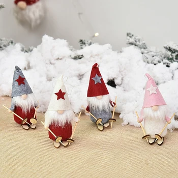 Anul Nou 2023 Cadouri Drăguț De Schi Păpuși Fără Chip Navidad Agățat Pandantiv Crăciun Decor Acasă De Crăciun Ornamente Pentru Pomul De Noel Decor