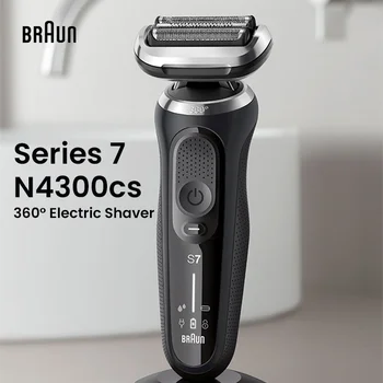 Braun aparat de Ras Electric pentru Bărbați Seria 7 N4300cs Taxa Flash 360 Flex cap de Ras cu un Stand de Încărcare Wet & Dry Impermeabil Rad