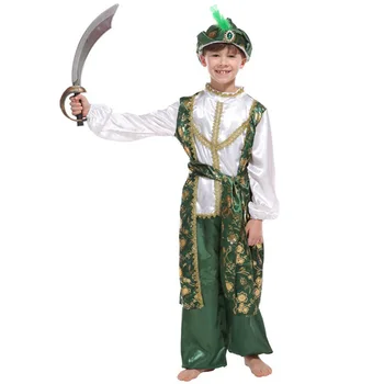 Băiatul Carnaval De Purim Șeic Arab Prințul Costum Săptămâna Cărții Mitul Lampă De Magie Cosplay Halloween Fancy Rochie De Petrecere