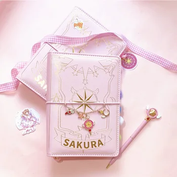 Card Captor de Desene animate Minunat Anime Varietate Sakura Carte de Magie Notebook Set Autocolante Pen Ornament pentru Desktop Fată Cadouri de Craciun