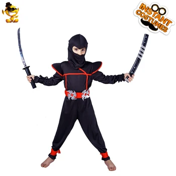 Copii Costum Ninja Copii de Zi, Costume de Războinic Negru Costum de Costume de Halloween pentru Baieti Cosplay Haine de Petrecere