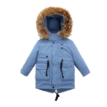 Copii de iarnă în Jos Jacheta Haine Guler de Blană Detașabil Căptușeală Parker Haina de Moda Băieți și Fete Snowsuit