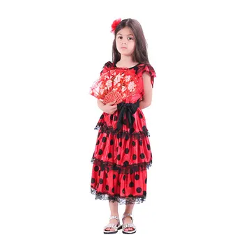 Copii Haine De Vară Fată Națională Spaniolă Roșu Rochie De Fete Pentru Copii Haine Rochie