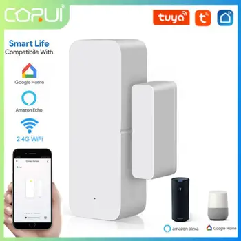 CORUI Tuya WiFi Smart Senzor de Usa de Alarmă Detector de Ușă Senzor Magnetic de Control de la Distanță Inteligent Acasă Alexa Google Acasa de Viață Inteligentă