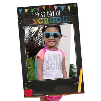 Creatie Rama Foto Prima Zi De Școală Decoratiuni Tabla Selfie Photo Booth Cadru Școală Consumabile Partid