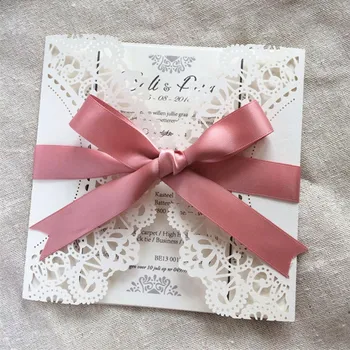 Dantela invitatie pentru nunta logodna flori de tăiat cu laser de imprimare personalizate petrecere invita 50pcs