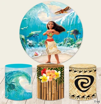Disney Princess Moana Polinezieni Cerc De Fundal Ziua De Nastere Partid Decor Banner Rotund Fotografie Fundal Studio Foto