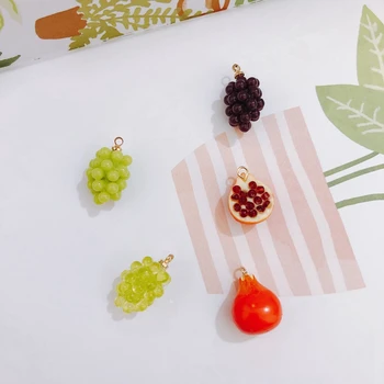 DIY rășină accesorii de vară distractiv de simulare tridimensional fructe de struguri, rodie pandantiv cercel material cercei pandantiv