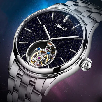 ESOP Impermeabil Tourbillon 100% Reale Diamant Flying Tourbillon Schelet Mecanic de Lux Ceasuri Ceas de mână Pentru Bărbați Safir