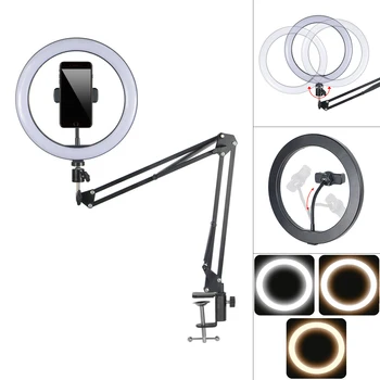 Estompat Inel Selfie Lumină aparat de Fotografiat USB Telefon Inel Lampă de Lumină Fotografie cu Brat Flexibil Suport de Telefon Stand Vlog Studio