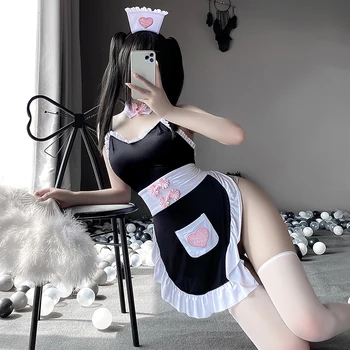 Femei Lenjerie Erotica Kawaii Uniforma Sexy De Cosplay, Lenjerie De Cosplay Costum De Servitoare Anime Joc De Rol Petrecere Etapă Menajera Haine