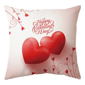 Fericit Ziua Îndrăgostiților Cuplu Pernele de Acoperire Poliester Dragoste Balon de Imprimare Arunca Pernă Decor Acasă Rosu Accesorii