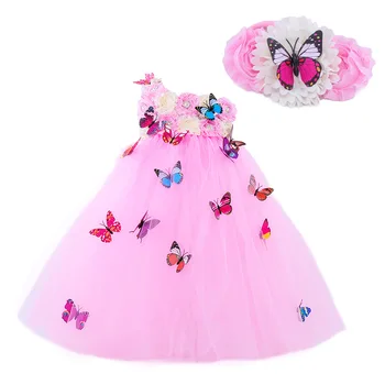 Fluture Roz Fete Costum Copii Rochie De Magie Cosplay Desene Animate Petrecere Tinuta Pălării De Crăciun