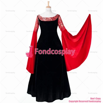 fondcosplay medieval negru/roșu de catifea Arwen Rochie Rochie de Film magician Costum Cosplay Tailor-made[G170]