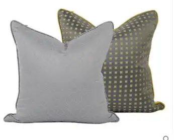 Grey-brown satin geometrice canapea pernă acoperă simplu și modern hotel villas club moale pernă față de pernă