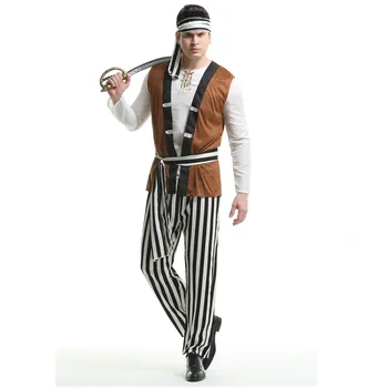 Halloween costume cosplay Adult Caraibe Pirat Barbati Costum Costum Fantezie Rochie de Petrecere
