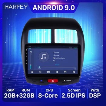 Harfey Android 9.0 10.1 inch Auto Multimedia GPS Pentru 2010 2011 2012-2015 Mitsubishi ASX Peugeot 4008 cu WIFI bluetooth