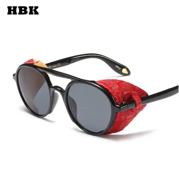 HBK 2019 Retro de Metal Rotund ochelari de Soare Steampunk Bărbați Femei Steam Punk Brand de Ochelari de Designer Oculos De Sol Nuante de Protecție UV